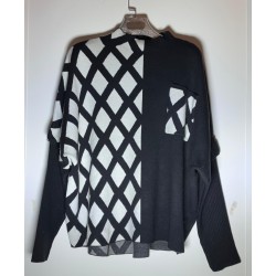 Jersey mitad rombo mitad liso con bolsillo