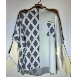 Jersey mitad rombo mitad liso con bolsillo