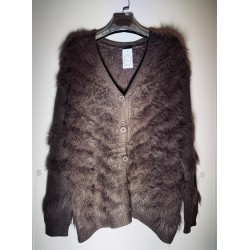 Chaqueta de punto pelo  rayas