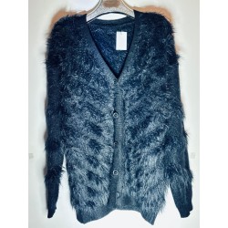 Chaqueta de punto pelo  rayas