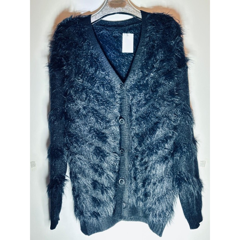 Chaqueta de punto pelo  rayas