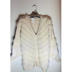 Chaqueta de punto pelo  rayas