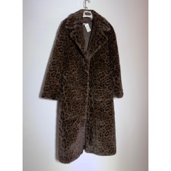 Abrigo largo de pelo animal print