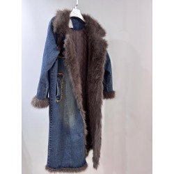Abrigo vaquero largo pelo