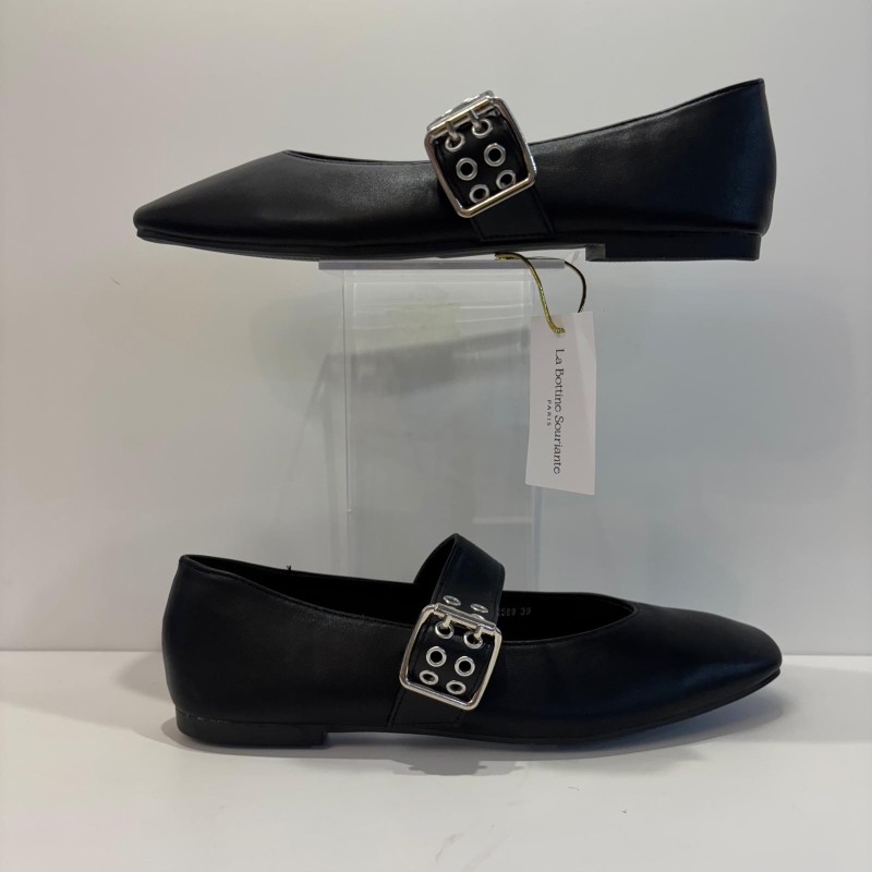 Bailarinas negras de  hebilla grande