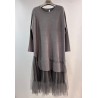 Vestido de punto con tul