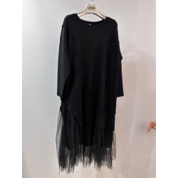 Vestido de punto con tul