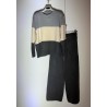 Conjunto punto jersey rayas y pantalón