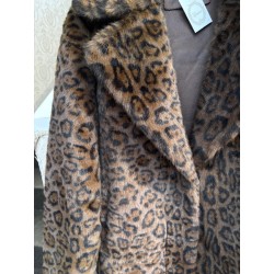Abrigo largo de pelo animal print