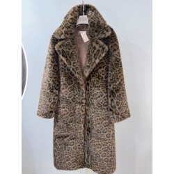 Abrigo largo de pelo animal print