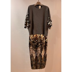 Conjunto punto de jersey y falda con lentejuelas