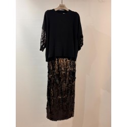 Conjunto punto de jersey y falda con lentejuelas