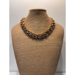 Collar doble en dorado y plateado