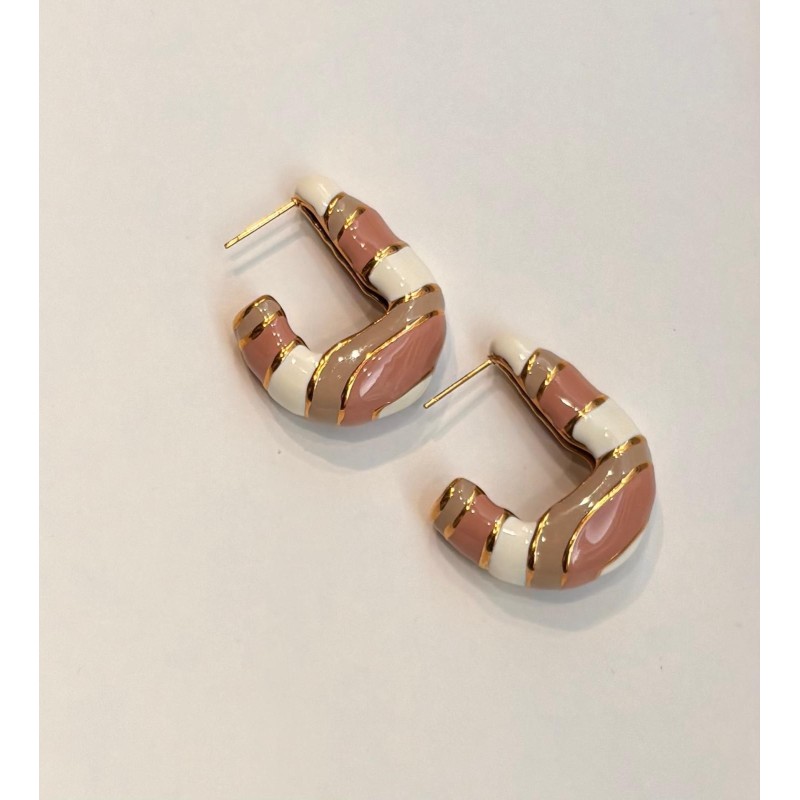 Pendientes acero  y esmalte