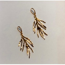 Pendientes acero y latón hoja