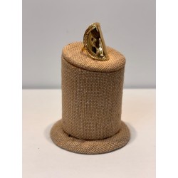 Anillo latón y acero dorado