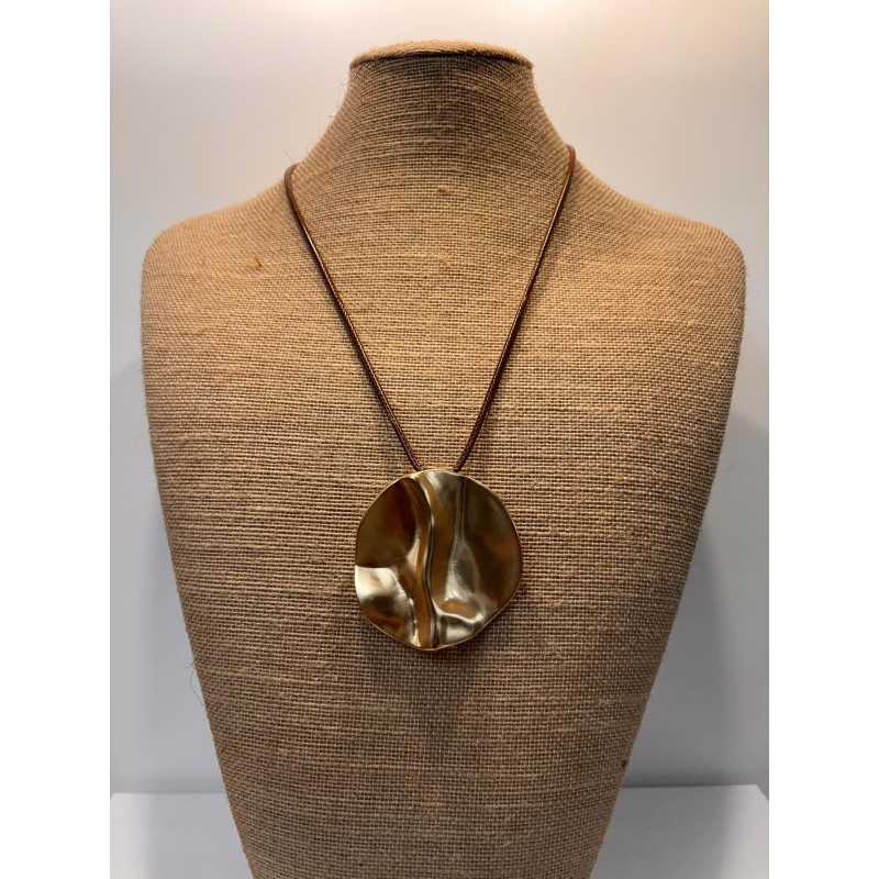 Colgante chapa grande latón y acero