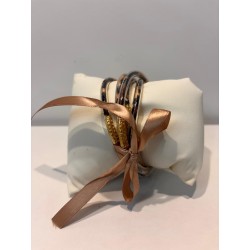 Pulseras vinilo de leopardo con lazo