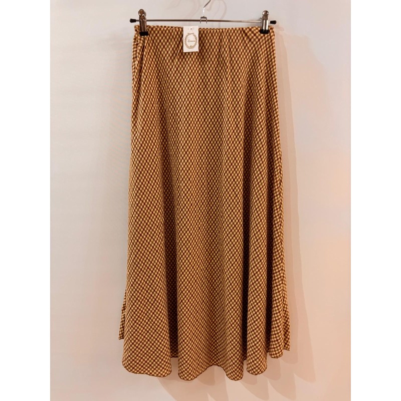 Falda cuadros vicky tonos camel