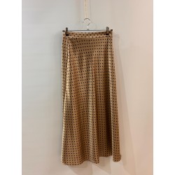 Falda satén de topos