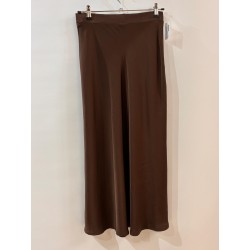 Falda satinada marrón chocolate