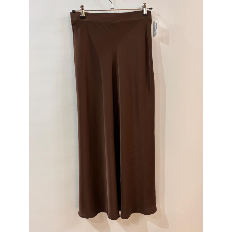 Falda satinada marrón chocolate