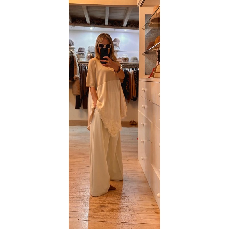 Camiseta lencera manga corta