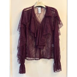 Camisa de encaje con volantes