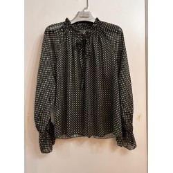 Camisa de gasa de topitos con brillo.