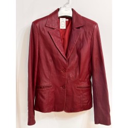 Cazadora piel granate