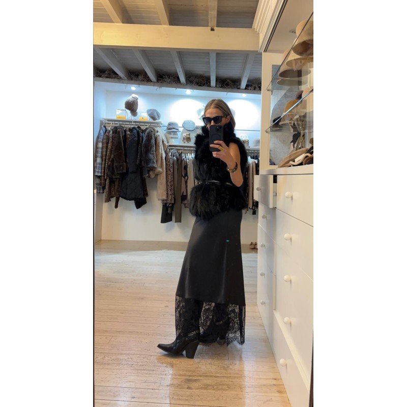 Chaleco pelo zorro negro