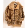 Chaqueta Animal Print con Cuello Extraíble