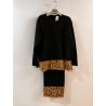 Conjunto punto jersey y pantalón animal print