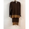 Conjunto punto jersey y pantalón animal print