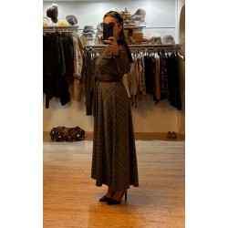 Vestido de cuadros con fajín **