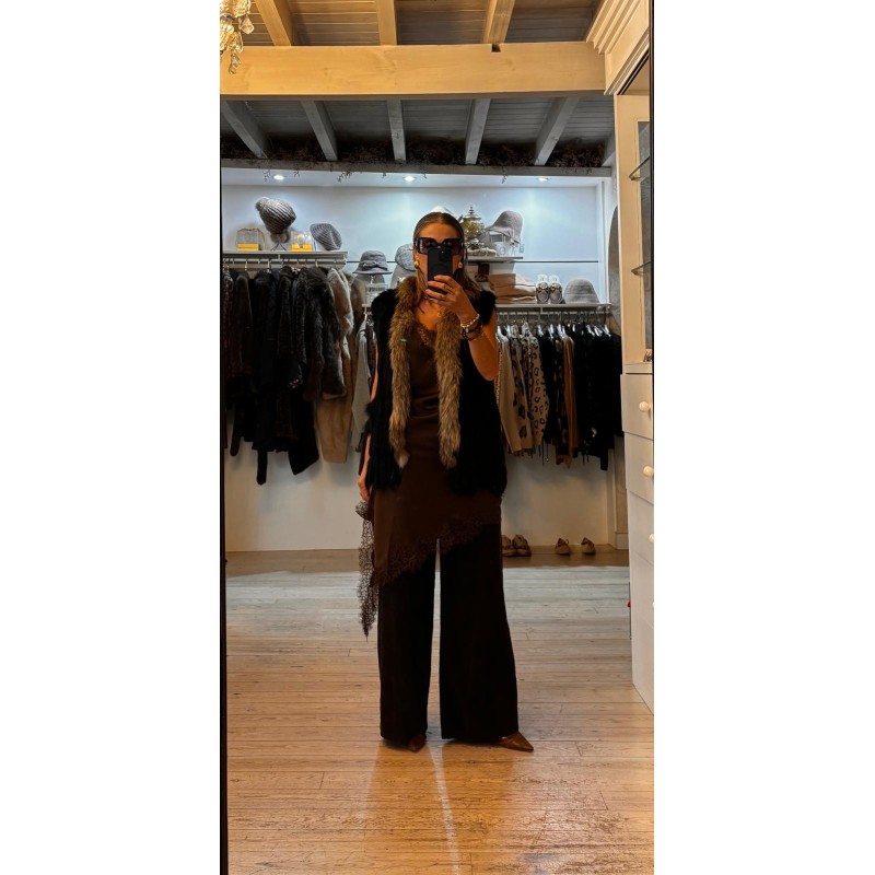 Chaleco pelo de conejo y zorro