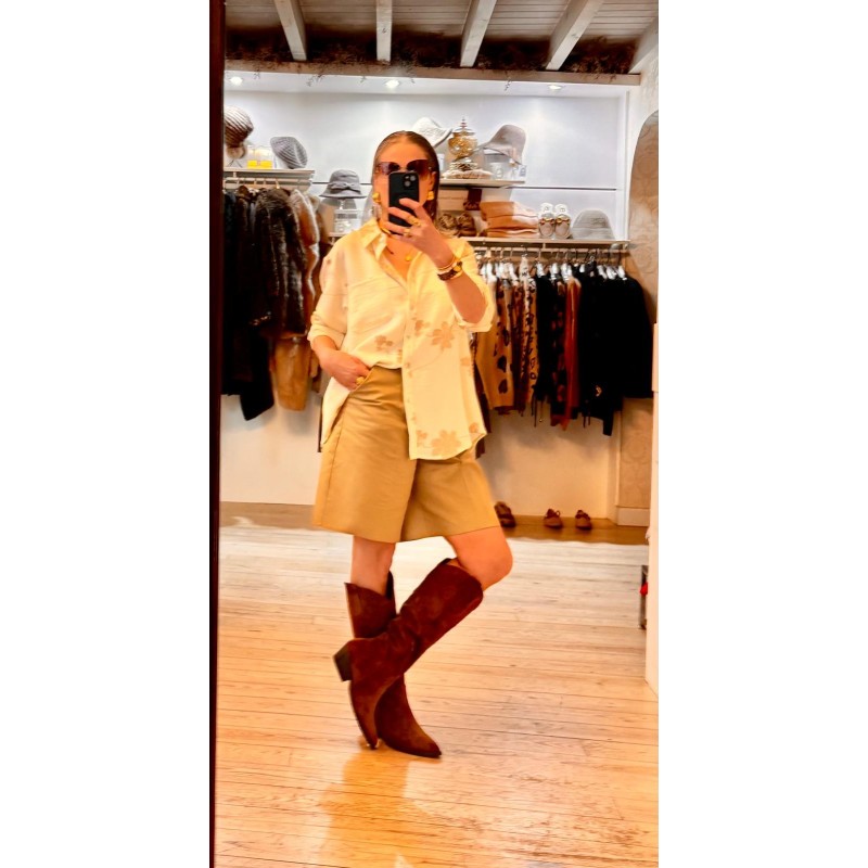 Bota campera camel oscuro