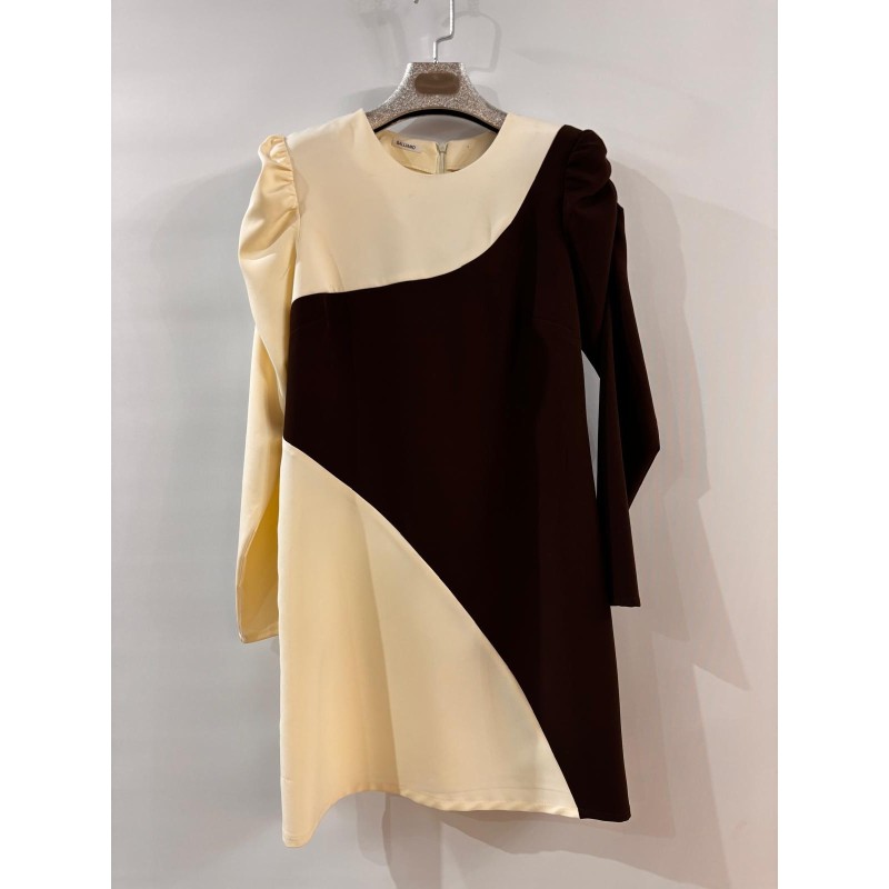 Vestido crudo y marrón chocolate