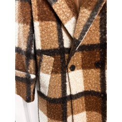 Abrigo borreguillo estampado cuadros