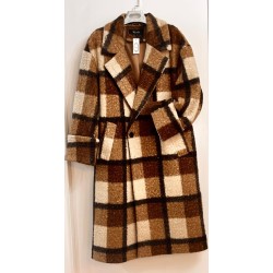 Abrigo borreguillo estampado cuadros