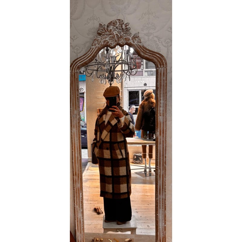 Abrigo borreguillo estampado cuadros