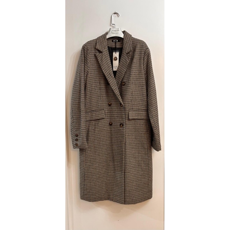 Abrigo largo cuadros marrones