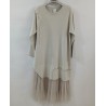 Vestido de punto con tul