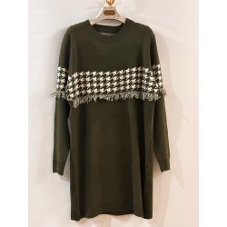 Vestido punto cenefa flecos