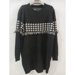 Vestido punto cenefa flecos