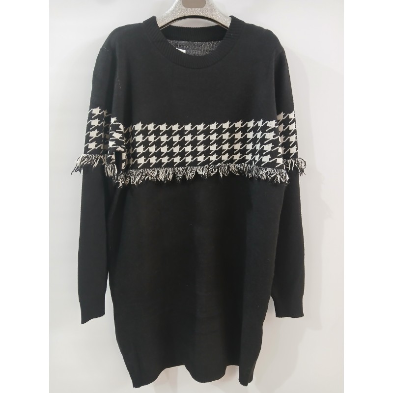 Vestido punto cenefa flecos