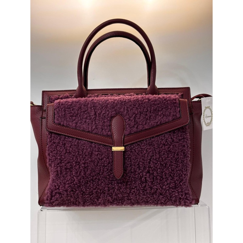 Bolso polipiel con borreguillo