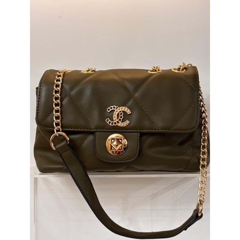 Bolso polipiel verde militar