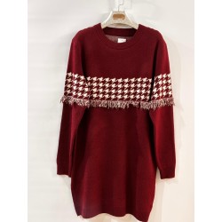 Vestido punto cenefa flecos