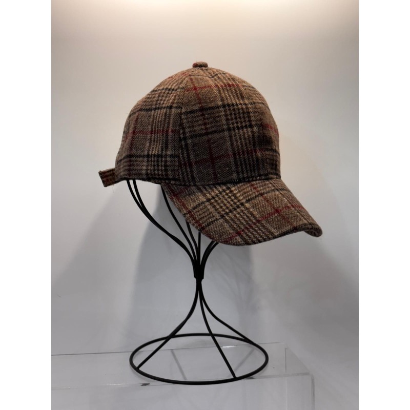 Visera cuadros marron y granate